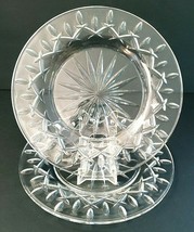 Starburst Pineapple Design Crystal Clear Salad Plates Set of 2 EAPG 8.5&quot; - £19.77 GBP