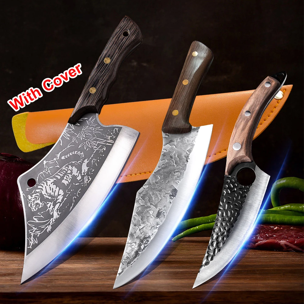 Kitchen Knives Stainless Steel Butcher Knife Cleaver Meat Vegetable Camping - £16.82 GBP+