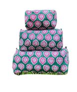 Large Cotton Quilted Makeup Bag | Block Printed Handmade Pouch | Toiletr... - $570.89 MXN