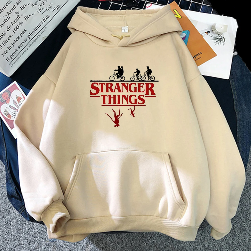 Stranger Things Hoodies Woman Man Long Sleeve Sweatshirt with Hood Fashion  Cott - £72.87 GBP