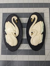 Chalkware Wall Hanging Swan Oval 7 Inch 1985  Miller Studio - $19.95