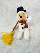 Vintage Winnie The Pooh Snowman 8&quot; Bean Bag Plush Disney Mouseketoys wit... - £7.95 GBP