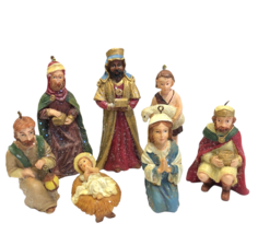 7 Piece Nativity Set Ornaments Hand painted Mary Joseph Jesus Wise Men Shepherd - £11.88 GBP