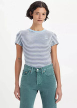 Levi ’S Azul Rayas Manga Corta Camiseta GB PEQUEÑA S (fm91-14) - $37.36