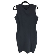 The Row Sheath Dress Bodycon Neoprene Sleeveless Stretch Black L - £170.71 GBP