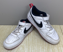 Nike Court Borough Low DM0110-100 White &amp; Black Youth Size 3Y Glitter Swoosh - £14.67 GBP