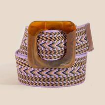 Boho Chevron Pattern Woven Belt Purple - $19.80