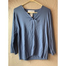 Sag Harbor Womens Blue Twisted V Neck Front Knit 3/4 Sleeve Sweater Size XL - $371.56 MXN