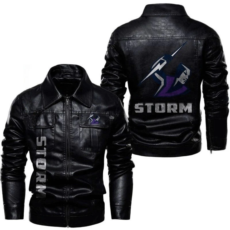 Storm Biker Leather Jacket Fan Favourite with Team  - $2,397.51 MXN+