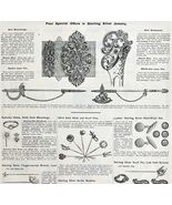 Sterling Silver Jewelry Buttons 1894 Victorian Advertisement Accessories... - €25,73 EUR