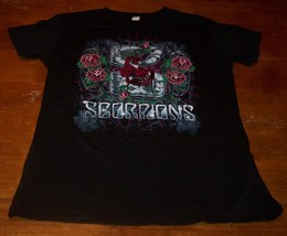 VINTAGE STYLE WOMEN&#39;S TEEN Juniors SCORPIONS Roses T-shirt XL Metal Band... - $19.80