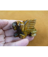 (Y-LIO-GA-WA-714) Tiger&#39;s eye LION GARGOYLE gemstone carving mythical st... - €15,10 EUR