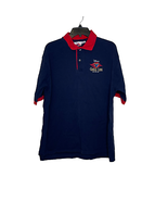 Disney Cruise Line Mens Polo Shirt Size XL 100% Cotton Navy Red Trim Kni... - £23.70 GBP