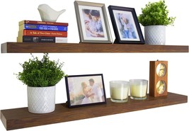Poemland Rustic Floating Shelves -36 Inch Wood Wall Shelves For, 36&quot;, Walnut - £85.71 GBP