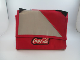 Coca-Cola Insulated Lunch Bag Red Carry Handle Rubber Patch Logo Foldove... - $4.95