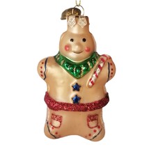 Gingerbread Man Christmas Ornament Hand Blown Glass Thomas Pacconi Classics 2003 - £15.68 GBP