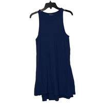 Gap Women Small A-Line Tank Dress Linen Blend Double Layer Sleeveless Comet Blue - £15.81 GBP