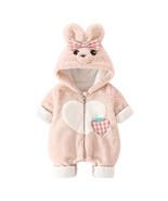 Baby Winter Romper Fleece Warm Hooded Jumpsuit Outfits For Baby Girls - £25.91 GBP+