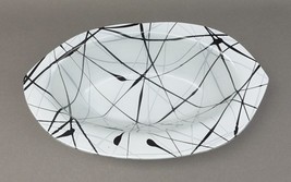 Annieglass USA 1997 Signed Black Splatter On White Art Glass Serving Bow... - £318.58 GBP