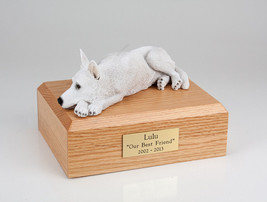 German Shepherd White Pet Funeral Cremation Urn Avail in 3 Diff Colors &amp; 4 Sizes - £135.56 GBP+