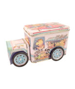 Metal Bear Truck/piggy Bank Tin Colorful Vacationing Animals Wheels Move - $9.99