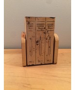 Vintage 40s metal fold-out recipe box, RARE, looks like 3 books on a shelf - $40.00