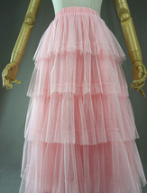 PINK TIERED Layered Tulle Maxi Skirt Plus Size Princess Tulle Skirt image 6