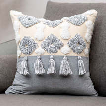 Flow Sofa Throw Pillow Chair Cushion Lumbar Pillow Tassel Moroccan Offic... - £39.49 GBP+