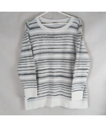 T By Talbots Women&#39;s Mixed Yarn Striped Sweater Size Large - $27.23 CAD