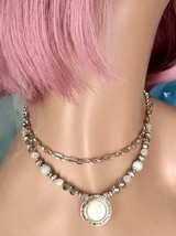 Exquisite Display Of Class With This Silver/Mother Of Pearl/Paperclip Necklac... - $25.99