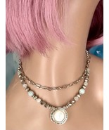 Exquisite Display Of Class With This Silver/Mother Of Pearl/Paperclip Ne... - $25.99