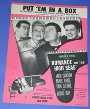 Doris Day Janis Paige Sheet Music 1948 Put &#39;em In A Box Romance On The High Seas - £11.87 GBP