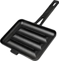 UPAN Cast Iron Sausage Pan - Pre Seasoned Square Grill for cooking - Black - £80.60 GBP