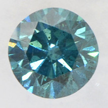 Round Shape Diamond Fancy Blue Color Loose Enhanced 0.31 Carat I1 IGI Certified - £259.79 GBP