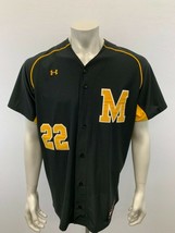 Under Armour Men&#39;s Size 44 Black Gold Short Sleeve Button Up #22 Basebal... - $148.98 MXN