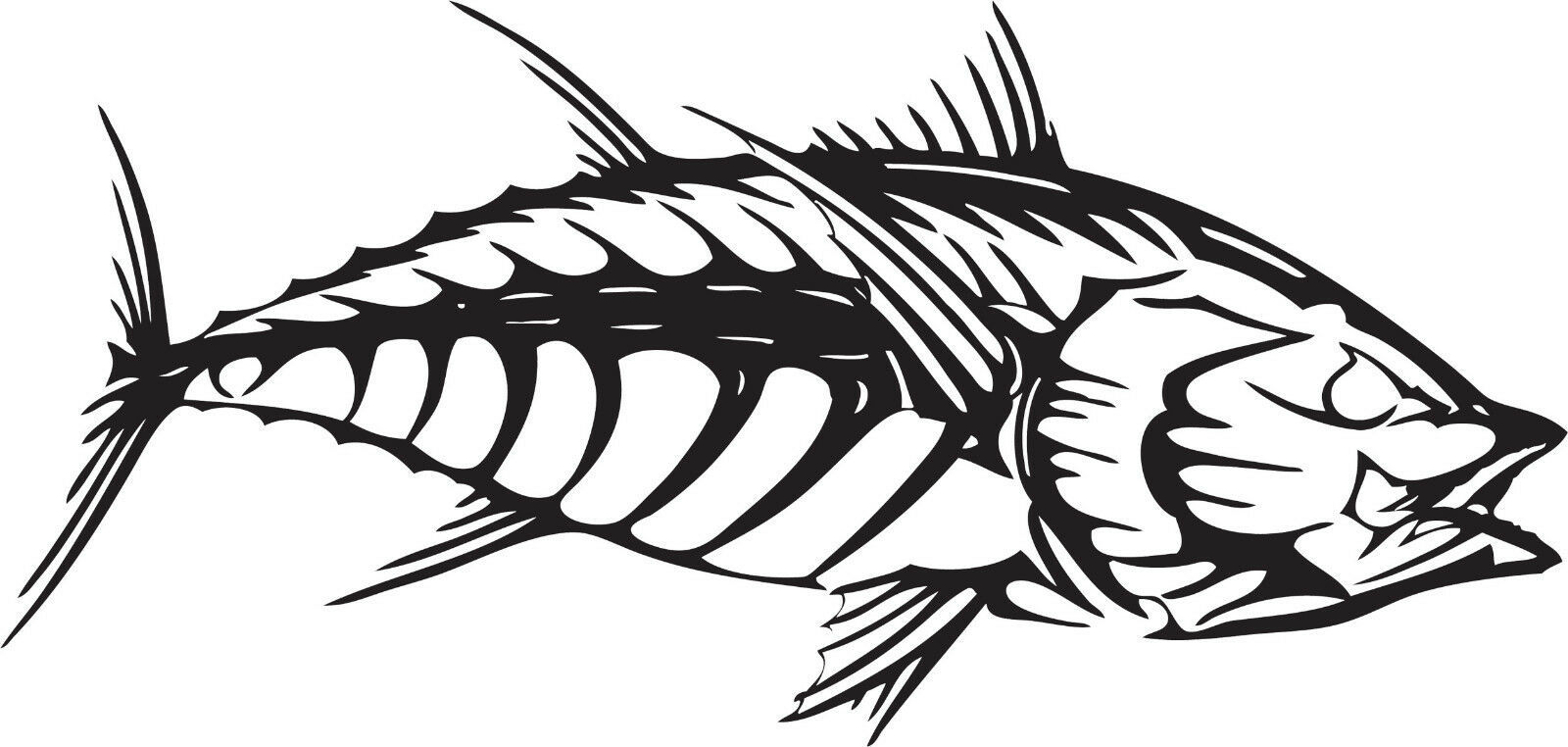 Tuna Fish Bones High Quality Graphic Decal Car Boat Cup Golf Cart Laptop... - $6.95+