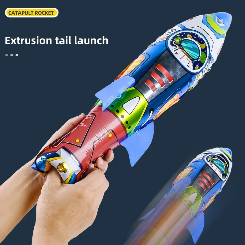 Children Ejection Rocket Outdoor Sport Shooting Game Inflatable Hand Throwing - £12.19 GBP+