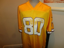 Vintage Yellow Puma #80 Cris Carter Minnesota Vikings NFL Screen Alt Jersey XL - £24.03 GBP