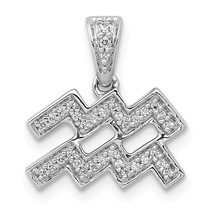 14K White Gold Diamond Aquarius Pendant - £228.19 GBP
