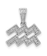 14K White Gold Diamond Aquarius Pendant - €290,84 EUR