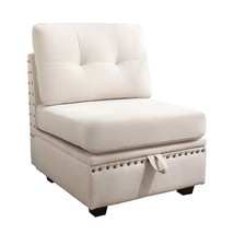 Vintage Modular Sofa: Beige Copper Nail Sectional - $194.99