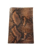 ACCESS DENIED Snakeskin Designed Mens Brown Leather Bi-Fold Checkbook Wa... - $565.06 MXN