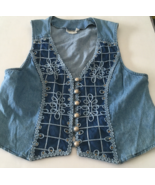 Western look vintage distressed vest loop closure buttons Saint Germain ... - $19.75