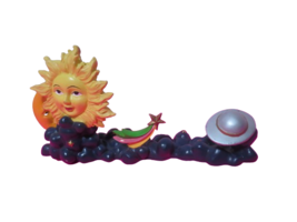 Resin 12&quot; x 6&quot; Celestial Incense Holder Sun Moon Stars Moon Holds Incense - $19.79