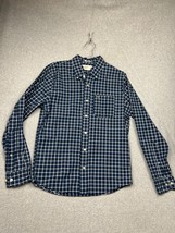 Abercrombie Fitch Plaid Button Up Shirt Mens Size M Muscle Fit Casual Blue - £25.15 GBP