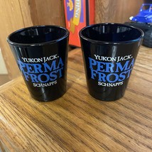 2 Yukon Jack Perma Frost Schnapps Shot Glass Pair Glasses Libbey - £9.97 GBP