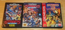 Sega Genesis Streets of Rage 1 2 &amp; 3 Video Games, CIB w/ Case + Manual, Tested - £239.76 GBP