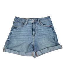 Sonoma Mom Short Denim Shorts Womens Blue Pockets Stretch Cuffed Size 10 - $301.34 MXN