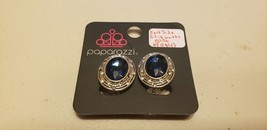 Paparazzi Earrings Clip-On (New) East Side Etiquette Blue #0043 - £6.85 GBP