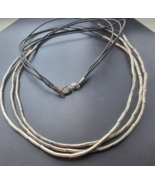 SILPADA RARE 925 STERLING SILVER FLASH N2196 30 BLACK BROWN LEATHER NECKLACE - $122.76